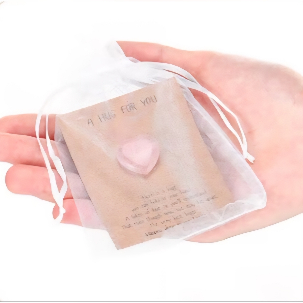 2 Pack- Pocket Hug Keepsake Pink Heart Shape Natural Stone & Encouraging Card - Picture 8 of 8